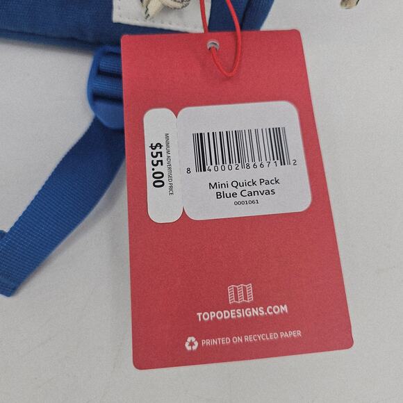 NEW Topo Designs Blue Mini Quick Pack Canvas Waist Bag Fanny Pack Gorp Gorpcore - Picture 7 of 12